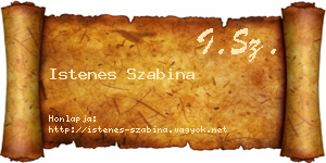Istenes Szabina névjegykártya